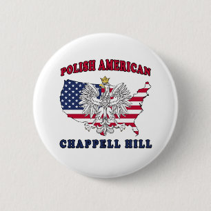 Badge Rond 5 Cm Chappell Hill Texas Polonais Américain