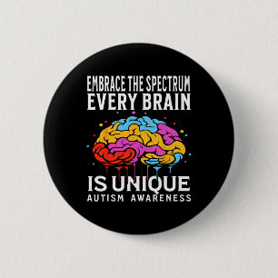 Badge Rond 5 Cm Chaque Cerveau Est Une Sensibilisation sur l'autis