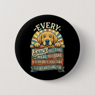 Badge Rond 5 Cm Chaque collation rend chaque repas cuit - Doré