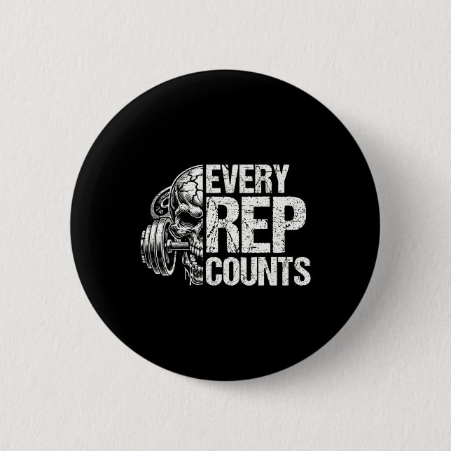 Badge Rond 5 Cm Chaque Rep Compte Weightlifter Bodybuilding Bodybu (Devant)