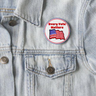 Badge Rond 5 Cm Chaque Vote Compte Bouton Drapeau Américain