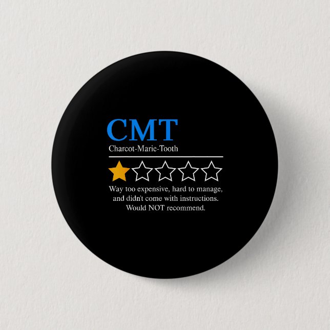 Badge Rond 5 Cm Charcot Marie Tooth Disease Awareness Cmt Not Reco (Devant)