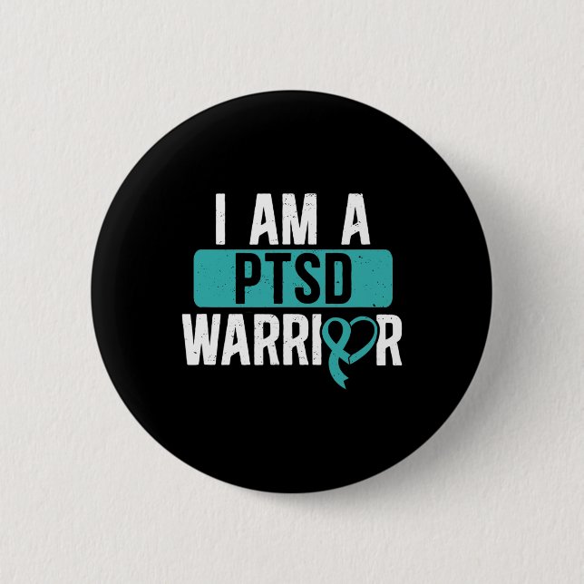 Badge Rond 5 Cm Chargé De Guerrier De Ptsd Post Traumatique Troubl (Devant)