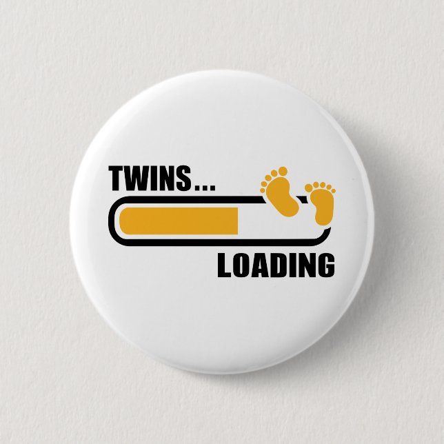 Badge Rond 5 Cm Chargement de jumeaux (Devant)