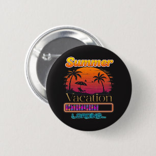 Badge Rond 5 Cm Chargement de vacances Plage de coucher de soleil