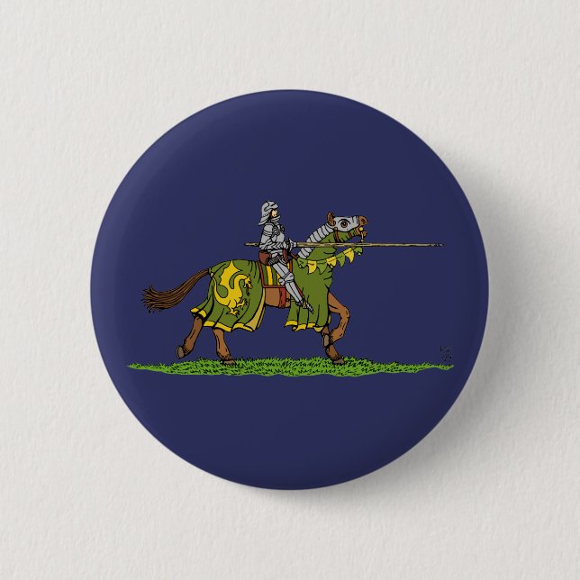 Badge Rond 5 Cm Chargement du chevalier médiéval (Devant)