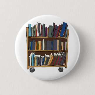 Badge Rond 5 Cm Chariot de bibliothèque