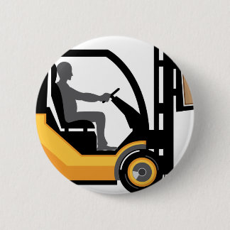 Badge Rond 5 Cm Chariot élévateur jaune
