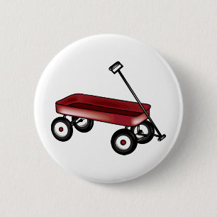Badge Rond 5 Cm Chariot rouge