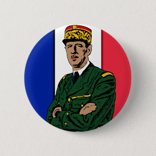 Badge Rond 5 Cm Charles de Gaulle