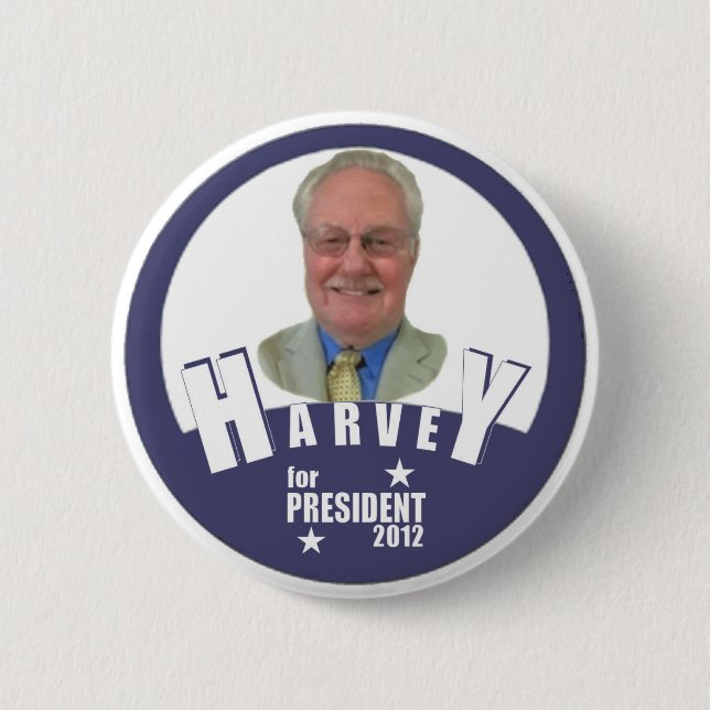 Badge Rond 5 Cm Charles Harvey pour le président 2012 (Devant)