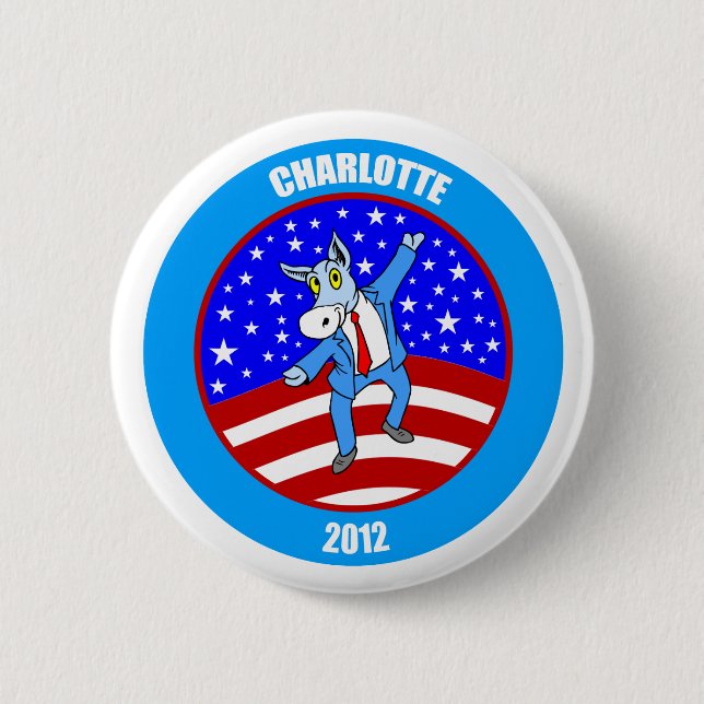 Badge Rond 5 Cm Charlotte 2012 DNC (Devant)