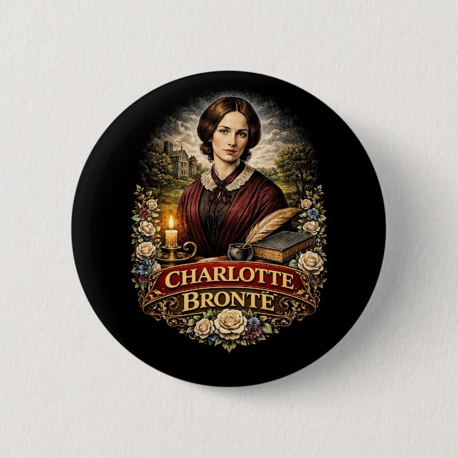 Badge Rond 5 Cm Charlotte Brontë (Devant)