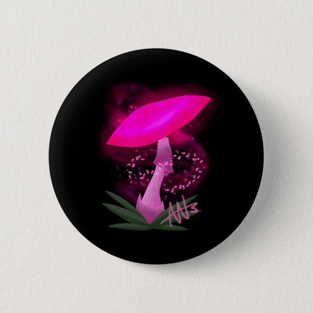 Badge Rond 5 Cm Charmant Champagne Rose (Devant)