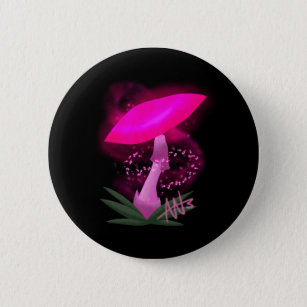 Badge Rond 5 Cm Charmant Champagne Rose