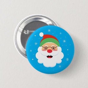 Badge Rond 5 Cm Charme Jolly Claus   Bouton Santa illustré