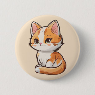 Badge Rond 5 Cm Charming Kawaii Kitten