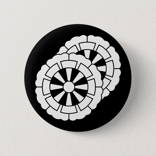 Badge Rond 5 Cm Chars à fleurs superposées en forme de Genji (Devant)