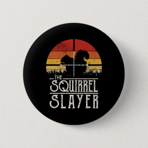 Badge Rond 5 Cm Chasse à l'écureuil de style rétro vintage Sunset