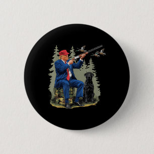 Badge Rond 5 Cm Chasse amusante Canard Trump Camo Chasse Bonjour