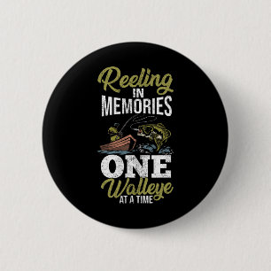 Badge Rond 5 Cm Chasse au poisson Sauger Angler Walleye Pêcheur Wa