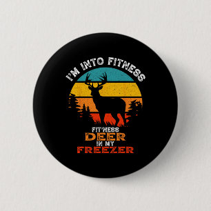 Badge Rond 5 Cm Chasse aux cerfs amusante Je suis en forme Deer Fr