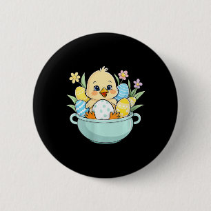 Badge Rond 5 Cm Chasse aux oeufs de poulets Chasse aux lapins de P