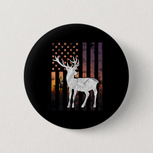 Badge Rond 5 Cm Chasse Chasse Chasse Deer Chasse Buck Elk Américai