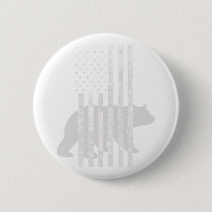 Badge Rond 5 Cm Chasse patriotique Ours Chasseurs de drapeau améri