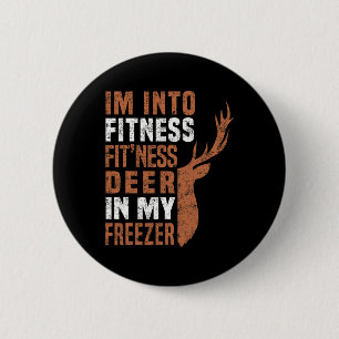 Badge Rond 5 Cm Chasseur amusant Papa Je suis en forme Deer Freeze