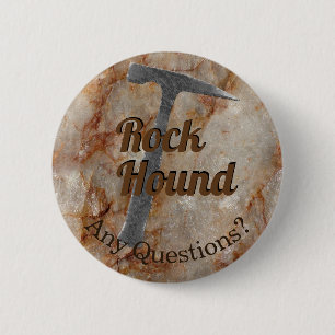 Badge Rond 5 Cm Chasseur de Pierres Des Questions ? Demandez-moi à