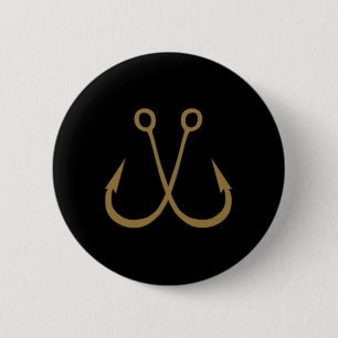 Badge Rond 5 Cm Chasseur de poisson-chat Pêcheur de poisson-chat P