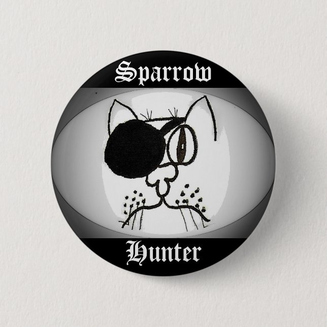 Badge Rond 5 Cm Chasseur d'Épervier Pirate Kitty (Devant)