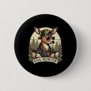 Badge Rond 5 Cm Chasseur d'oeufs Cerf Buck Casquette arrière Chass