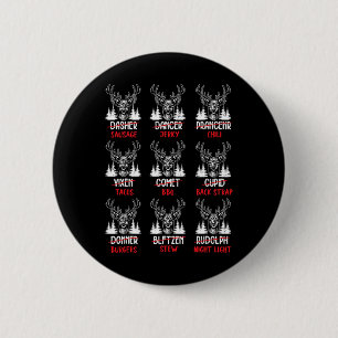Badge Rond 5 Cm Chasseurs de cerfs drôles de Noël Renne de Santa H