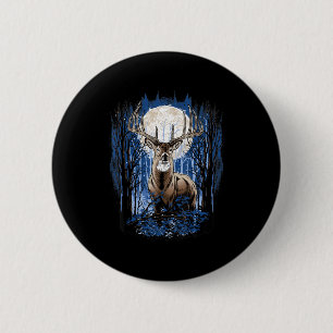 Badge Rond 5 Cm Chasseurs Deer Chasse Big Whitetail Buck