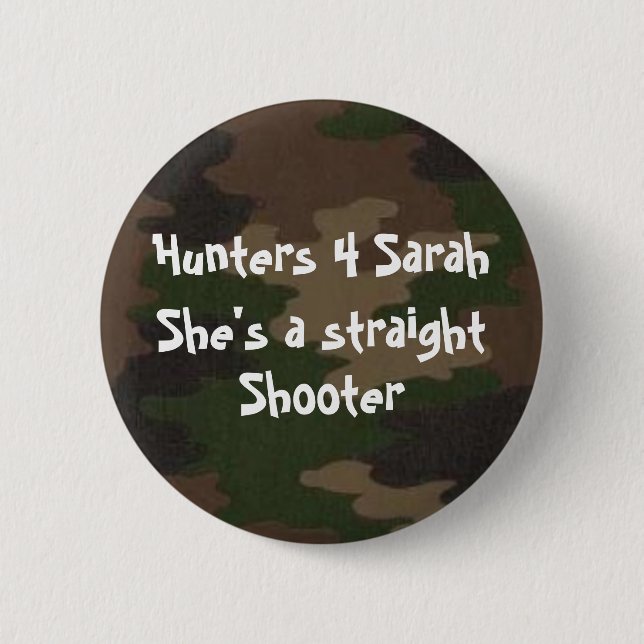 Badge Rond 5 Cm Chasseurs pour le bouton de Sarah (Devant)