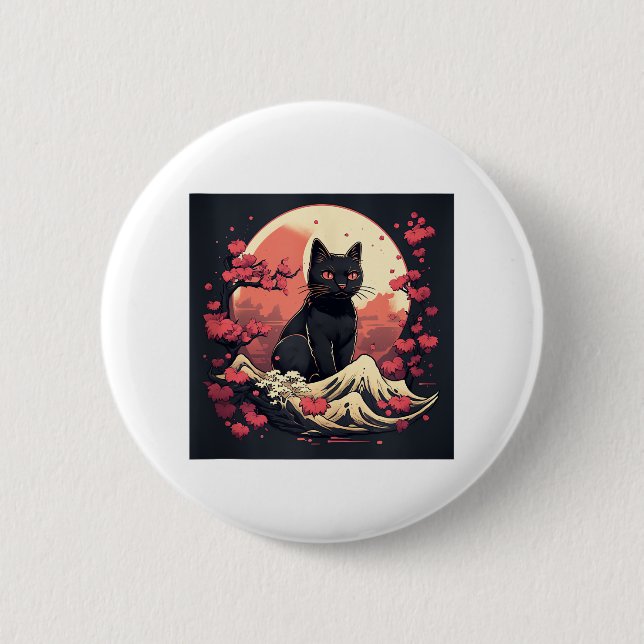BADGE ROND 5 CM CHAT (Devant)