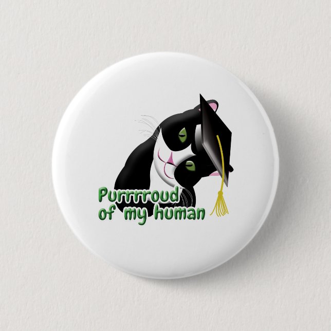 Badge Rond 5 Cm Chat (Devant)