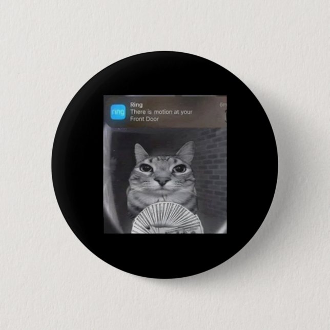 Badge Rond 5 Cm Chat à anneau avec mème de mouvement (Devant)