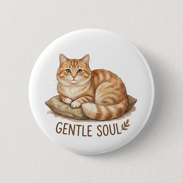 Badge Rond 5 Cm Chat à l'âme douce (Devant)