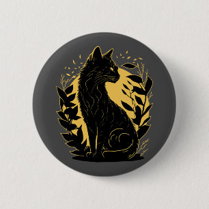 Badge Rond 5 Cm Chat assis