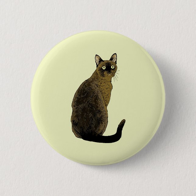 Badge Rond 5 Cm Chat birman (Devant)