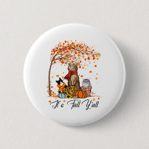Badge Rond 5 Cm Chat C’est l’automne Y’all Citrouille Automne Hall