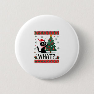 Badge Rond 5 Cm Chat Ce Chat Noir Drôle Poussant Arbre De Noël Ug