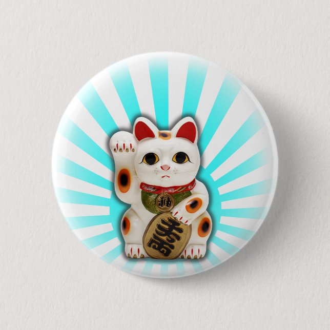 Badge Rond 5 Cm Chat chanceux (Maneki-neko) (Devant)