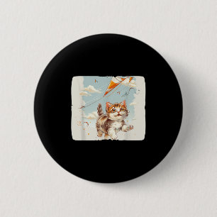 Badge Rond 5 Cm Chat Coloré Mouches Kites Style Pour Une Vibe Bézé