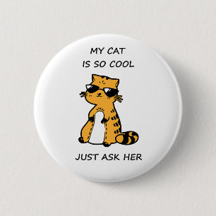 Badge Rond 5 Cm Chat cool