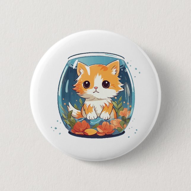 Badge Rond 5 Cm Chat coupable (Devant)