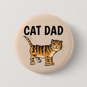 BADGE ROND 5 CM CHAT DAD GINGER BOUTONS CHAT